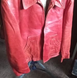 Vintage Men's Red Glazed Baby Lambskin Jacket